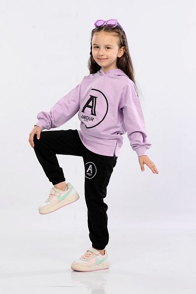 Amur Girl's Takim Bottom - Top Tracksuit Set 2 Yarn Cloth