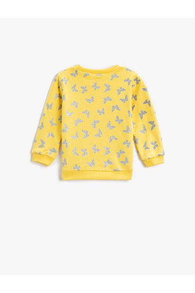 Koton Butterfly Printed Sweatshirt Cotton