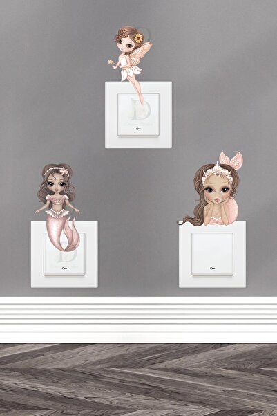 KT Decor Set de autocolante cu priză din 3 piese Peri Koleksoynu