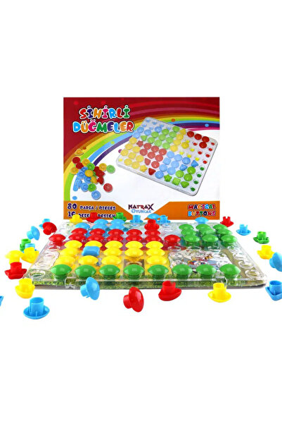 Matrax Oyuncak SİHİRLİ DÜĞMELER 037 MAGİCAL BUTTONS 80 PARÇA 3+