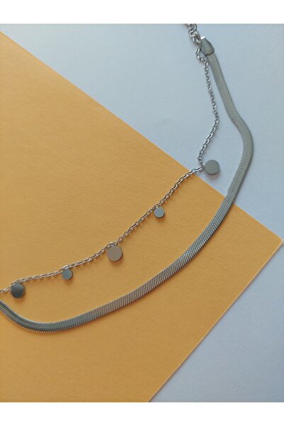 shop خلخال فضي دائري من الفولاذ