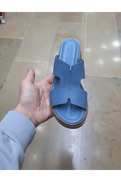 ENZO Γυναικείες παντόφλες με τακούνι με εσωτερική και εξωτερική γνήσια δερμάτινη ανατομική σόλα