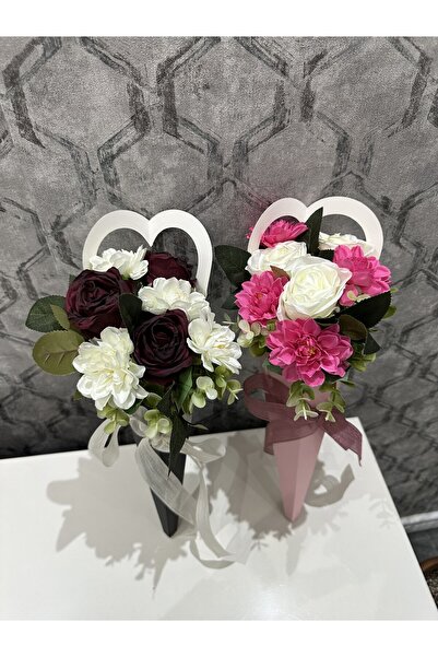 GÜNGÖR HEDİYELİK Lüx Kalpli Sepet Çiçek Buketi|Sevgiliye Hediye|8 Mart Hediye|Solmayan Gül|AnnelerGünü