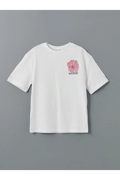 LC Waikiki Tricou pentru fetiță LCW Kids, alb, cu gât crew