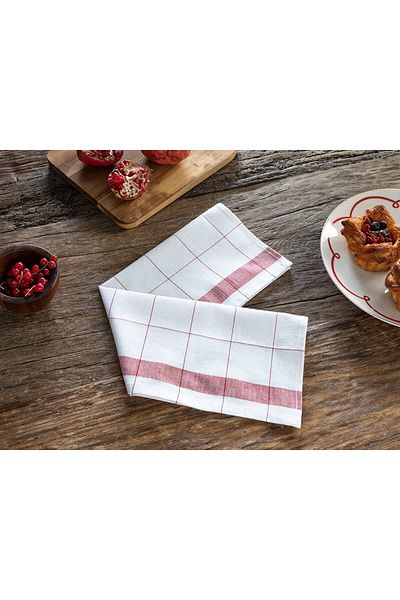 English Home Creamy Cârp?De Uscat Din Bumbac 30x50 Cm Roşu