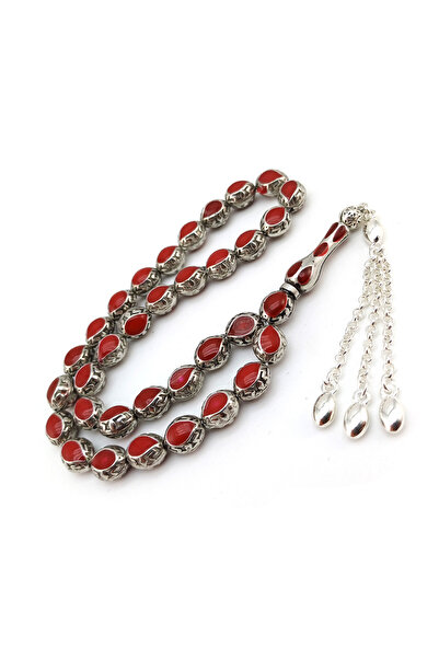 Selderesi Kırmızı Mineli Metal Alpaka Ağır Tesbih Döküm Malzeme Ağır Tesbih