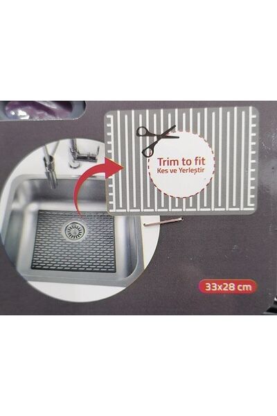 MAİN SHOP Dikdörtgen Silikon Lavabo Buzluk Matı 33x28 Cm Antrasit Renk 1 Adet...