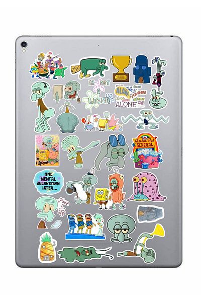 hediyenebak Squidward Sticker Set |   Laptop Agenda Pc Tablet Phone Notebook Sticker Bullet Journal
