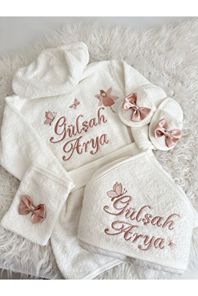 Kokoş Tokalar Nakıslı bornoz seti