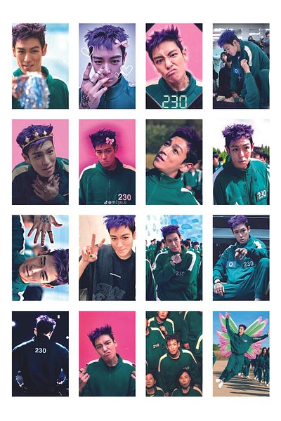 Metranya Player 230 Thanos Photo Card Set 16 Pieces Squid Game Decorative Board Gift Player Pola Card Photo