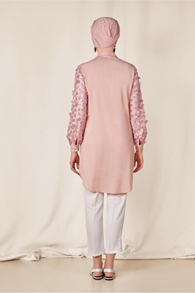 Alvina Three-Dimensed Flower Detail Tunic with Sleeves 4131