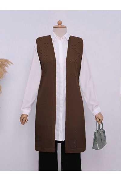 Modamorfo Openwork Pompom Araboy Knitwear Vest - Brown