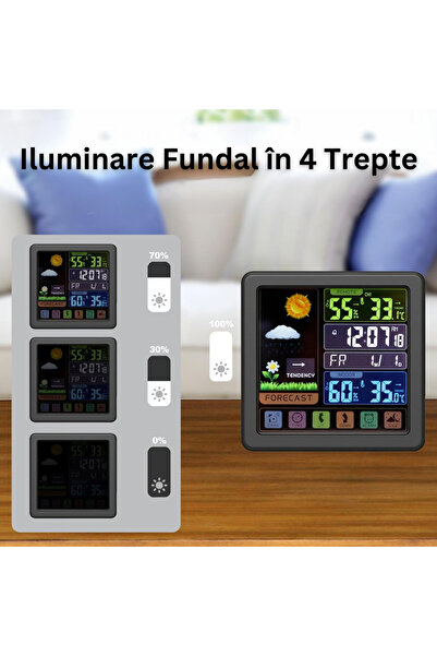 Velixo Wireless Weather Station with Sensor, LCD Touch Screen, Temp & Humidity, Forecast, Clock, Alarm