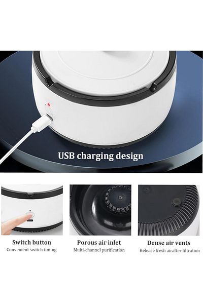 Velixo Electric Ashtray With Lid, Air Purifier, Odor Eliminator, Auto Shutoff, For Home, Office, Car