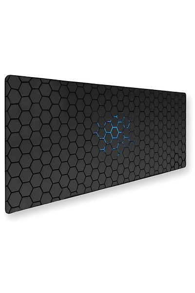 Velixo Large Rubber Mousepad, Non-slip, Waterproof, Honeycomb Pattern, Anti-tear Stitches, 90x40cm
