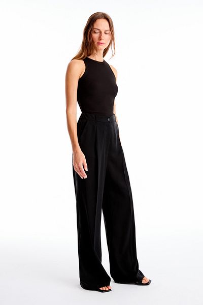 Perspective Black Days Regular Fit High Waist Trousers