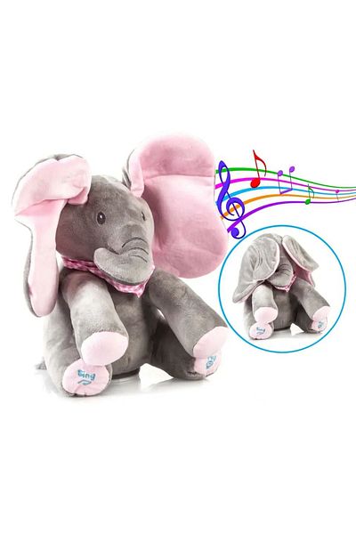 BaoBao Gray plush elephant 19cm Baobao with sounds - interactive and fluffy toy for children
