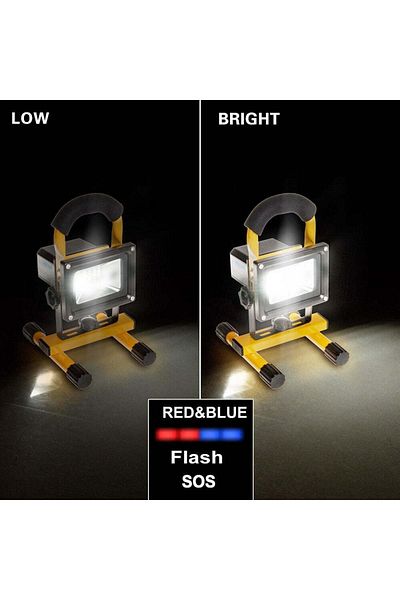 Velixo Led Projector, 24 Smd Leds, 2400 Lumens, 30w, Ip65 Waterproof, Rechargeable, 3 Batteries Included