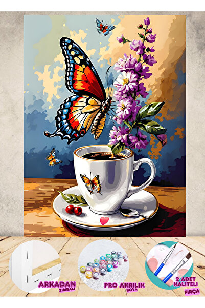 Puzzle Sayılarla Boyama Tuval Seti 35x50 Cm Tuval Çerçeveli Gerilmiş Boya Fır...