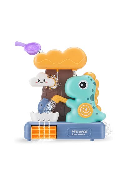 Velixo Dinosaur Bath Toy, Suction Cup Attachment, Waterfall, Cup Included, For Children And Babies