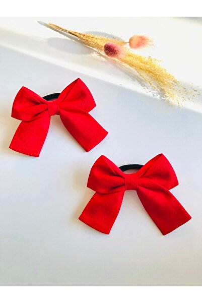 seyranat Girl's Baby 2-Piece Red Color Elastic Bow Hair Clip for Performance,...
