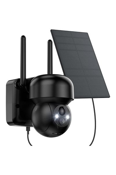 Velixo Wifi Solar Surveillance Camera, 2k Qhd 3mp, 360° View, Night Vision Color, Led Light, Motion Sensor