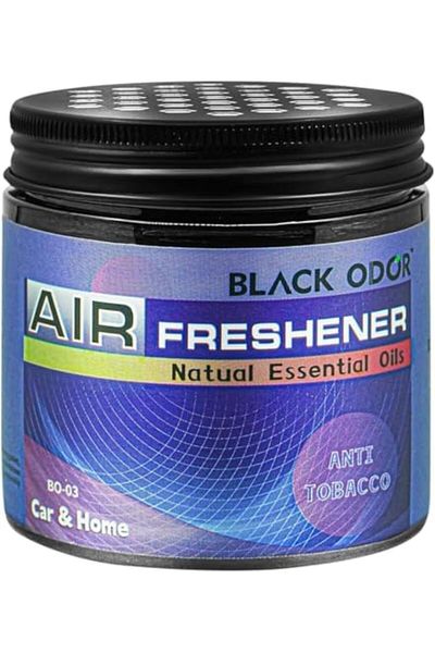 Black Odor Anti-Tobacco Air Freshener Combo (4 Pcs) - Long-Lasting Gel for Car, Home, Office