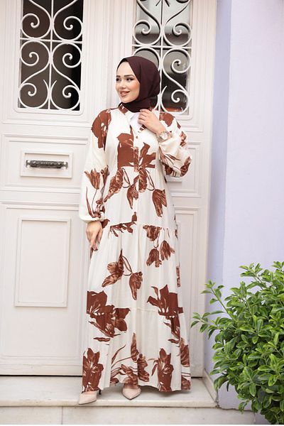 N.S NEVA STYLE Φόρεμα Hijab με σχέδιο 24062TB