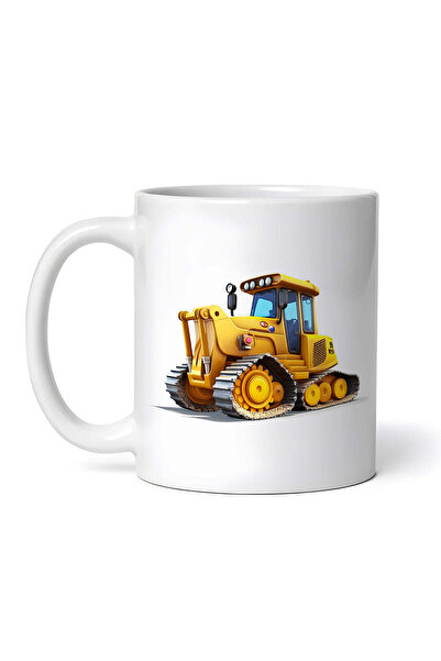 OEM Cană albă personalizată, Excavator pe șenile, INOVATIX®. 330ml