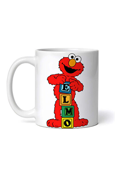 OEM Εξατομικευμένη λευκή κούπα, Elmo Sesame Street, INOVATIX®. 330 ml