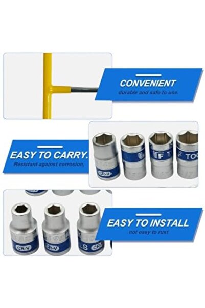 Generic Tian Feng 13pcs Socket Wrench Set - 8-19mm Cr-v Sockets, T-handle, 1/2 Inch Drive