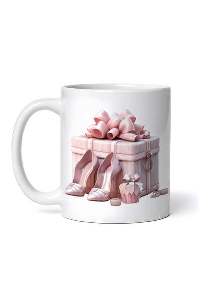 OEM Cană albă personalizată, cutie pentru brioșe și pantofi cu toc roz, INOVA...