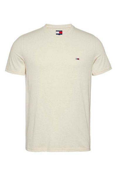Tommy Jeans - Slim Fit T-Shirt from Organic Cotton, Beige, Size L