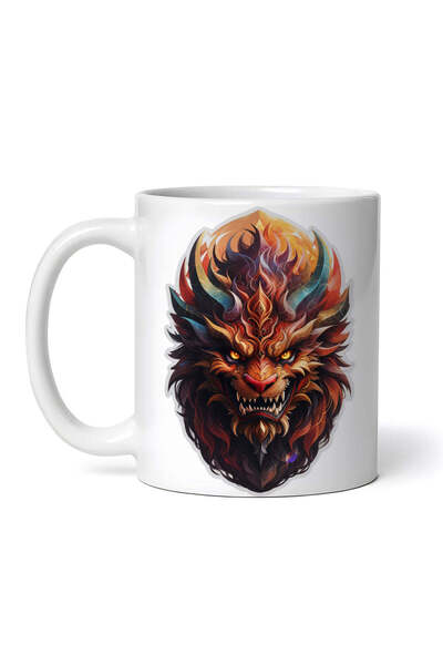 OEM Cană albă personalizată, mască Demon Buer, INOVATIX®. 330ml