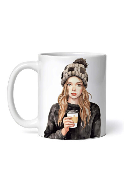 OEM Εξατομικευμένη λευκή κούπα, Coffee Girl, INOVATIX®. 330ml