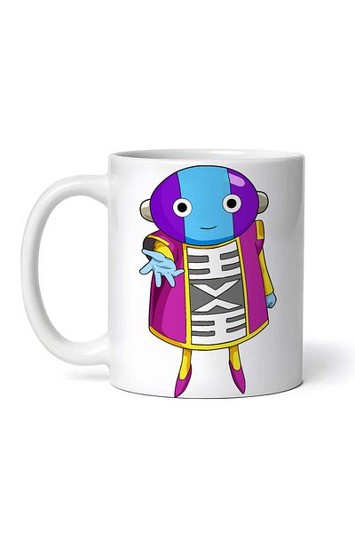 OEM Cană albă personalizată, Dragon Ball Zen Oh cu mâna ridicată, INOVATIX®. 330ml