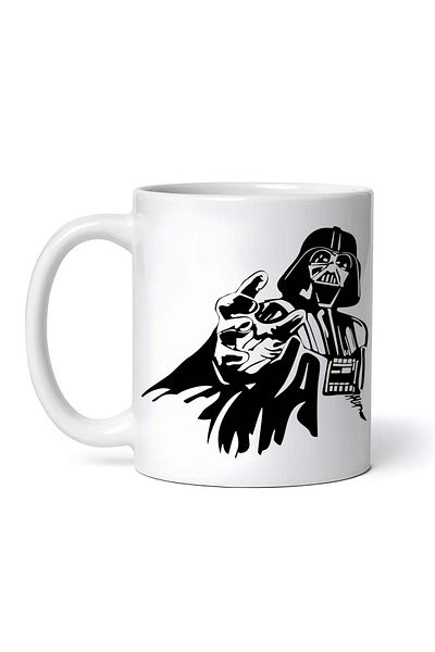 OEM Cană albă personalizată, Darth Vader Star Wars folosește forța, INOVATIX®. 330ml