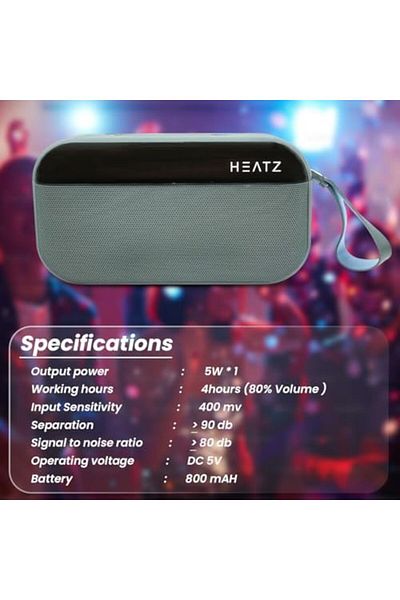 HEATZ Zs24 Sound Lite Pro Portable Bluetooth Speaker With 12w Output 2400mah Battery Wireless Music