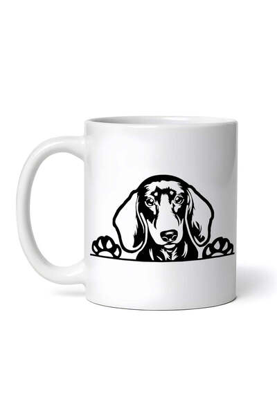 OEM Εξατομικευμένη Λευκή Κούπα, Σκύλος Ράτσας Ντάξχουντ, Inovatix®. 330ml