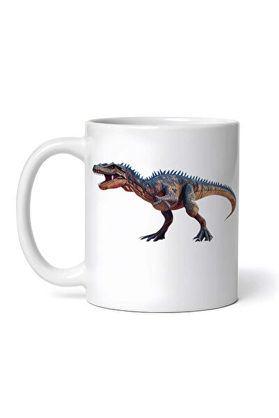 OEM Cană albă personalizată, dinozaur Allosaurus, INOVATIX®. 330ml