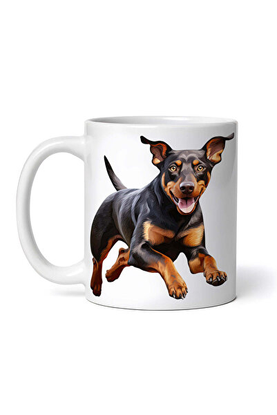 OEM Εξατομικευμένη Λευκή Κούπα, Ντόμπερμαν Πίντσερ για Τρέξιμο, Inovatix®. 330ml