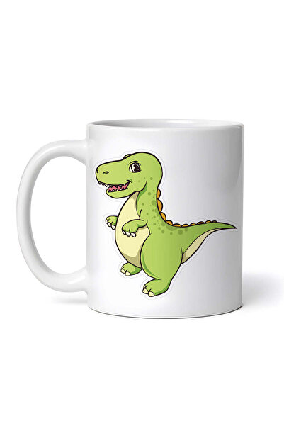 OEM Cană albă personalizată, Dinozaur Silvisaurus, INOVATIX®. 330 ml