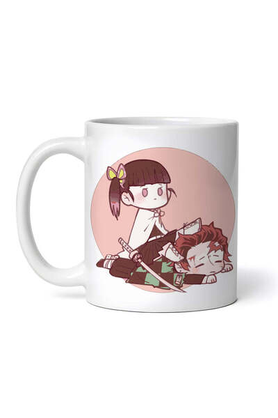 OEM Cană albă personalizată, Demon Slayer Tanjiro x Kanao, INOVATIX®. 330 ml