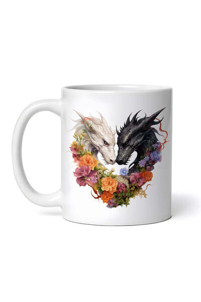 OEM Cană albă personalizată, Dragons in Love Afecto, INOVATIX®. 330ml