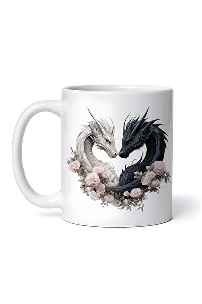 OEM Cană albă personalizată, parfum Dragons in Love Flower, INOVATIX®. 330ml