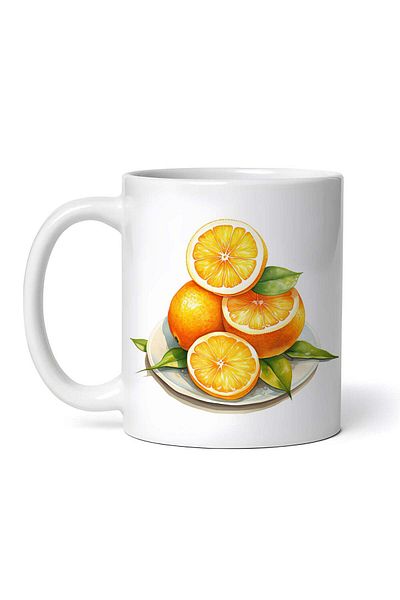 OEM Personalized White Mug, Orange Plate, Inovatix®. 330ml