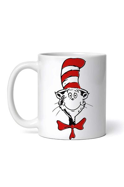 OEM Cană albă personalizată, Dr. Seuss Motanul cu Pălărie, INOVATIX®. 330 ml