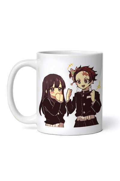 OEM Cană albă personalizată, anime Demon Slayer Tanjiro x Kanao, INOVATIX®. 3...