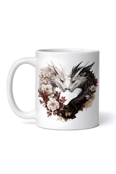 OEM Cană albă personalizată, Dragons in Love Sincerity, INOVATIX®. 330ml