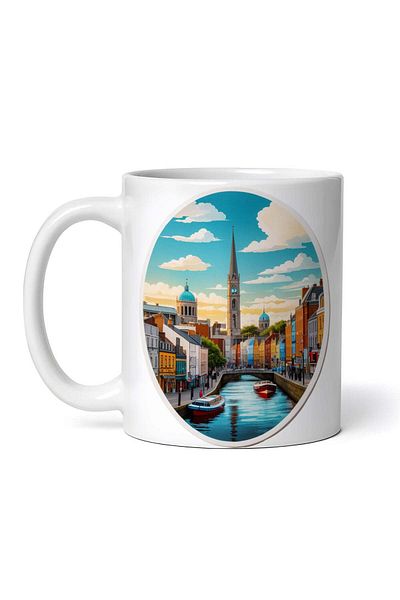 OEM Personalized White Mug, Dubai Canals, Inovatix®. 330ml
